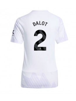 Billige Manchester United Diogo Dalot #2 Bortedrakt Dame 2025-26 Kortermet